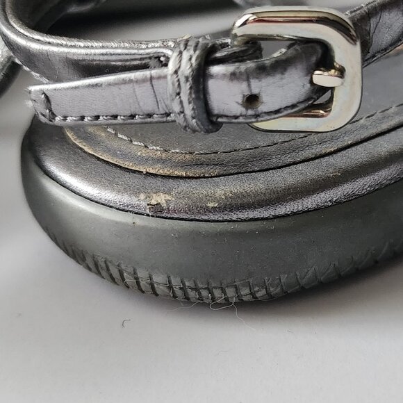 Prada Silver Metallic Leather Sandals - Picture 4 of 6